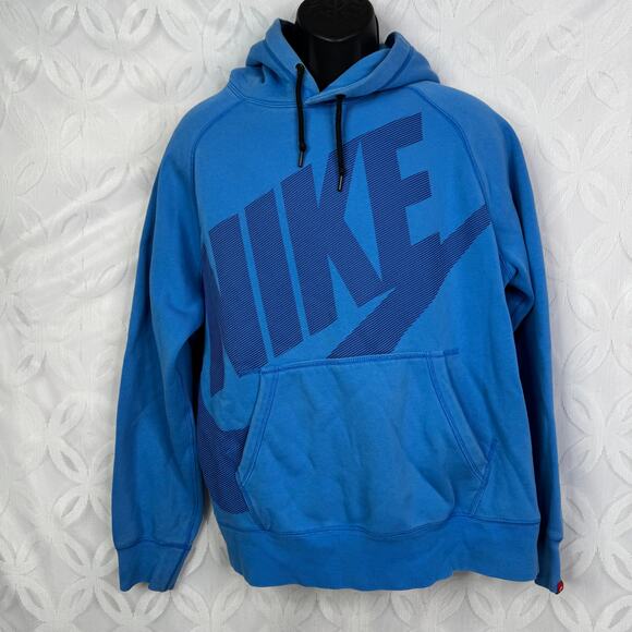 NIKE AW77 Fleece Pullover NSW Hoodie Jacket Sweatshirt Blue 717289-435 XXL - Picture 1 of 10